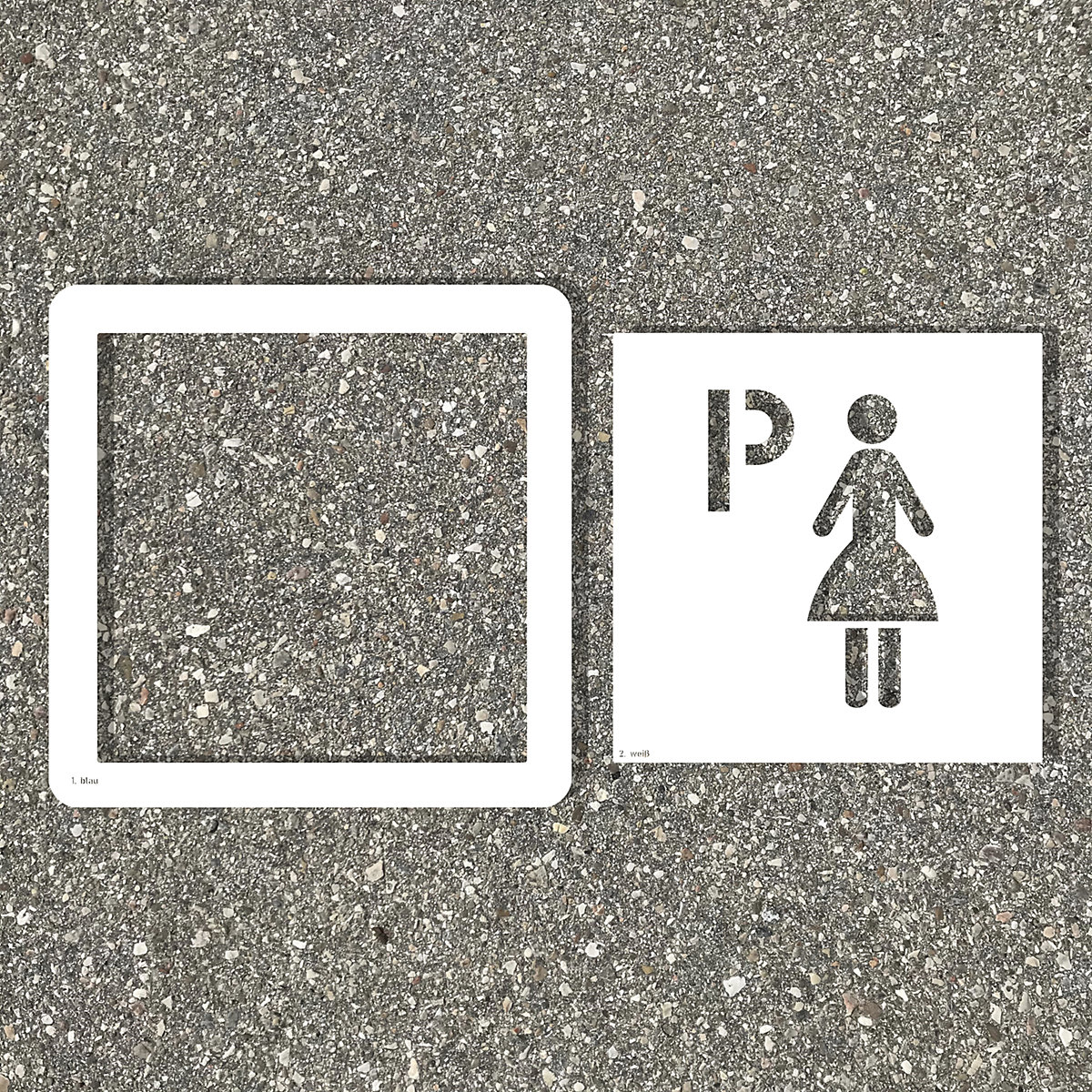Gabarit de marquage des sols, parking pour femmes, plastique