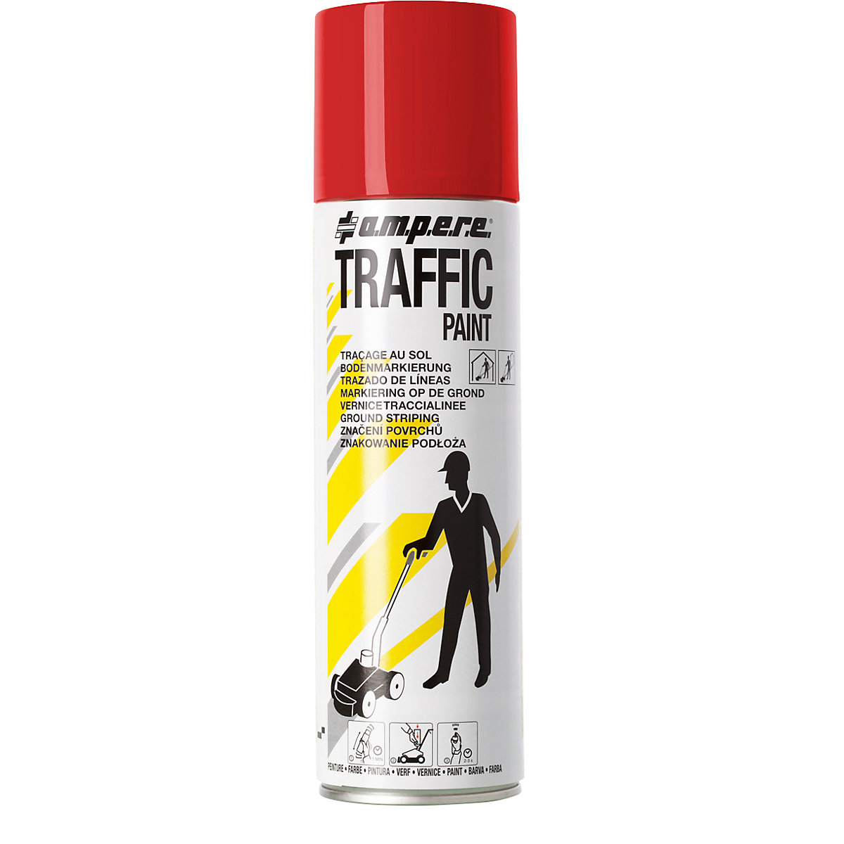 Peinture de marquage Traffic Paint® – Ampere, contenu 500 ml, lot de 12 aérosols, rouge-5