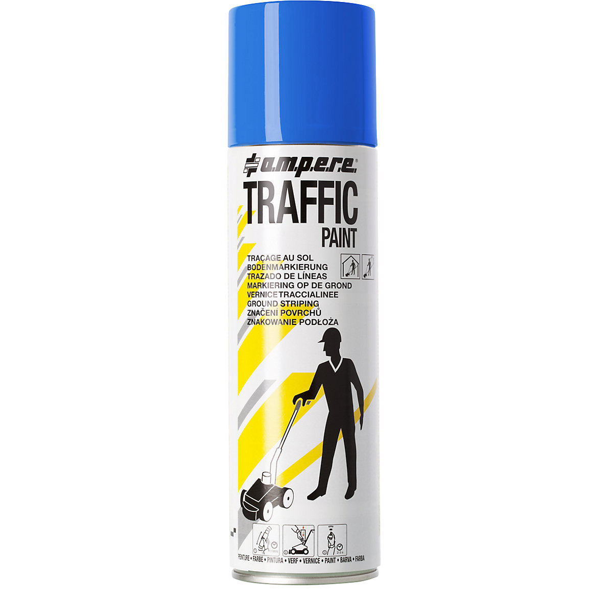 Peinture de marquage Traffic Paint® – Ampere, contenu 500 ml, lot de 12 aérosols, bleu-6