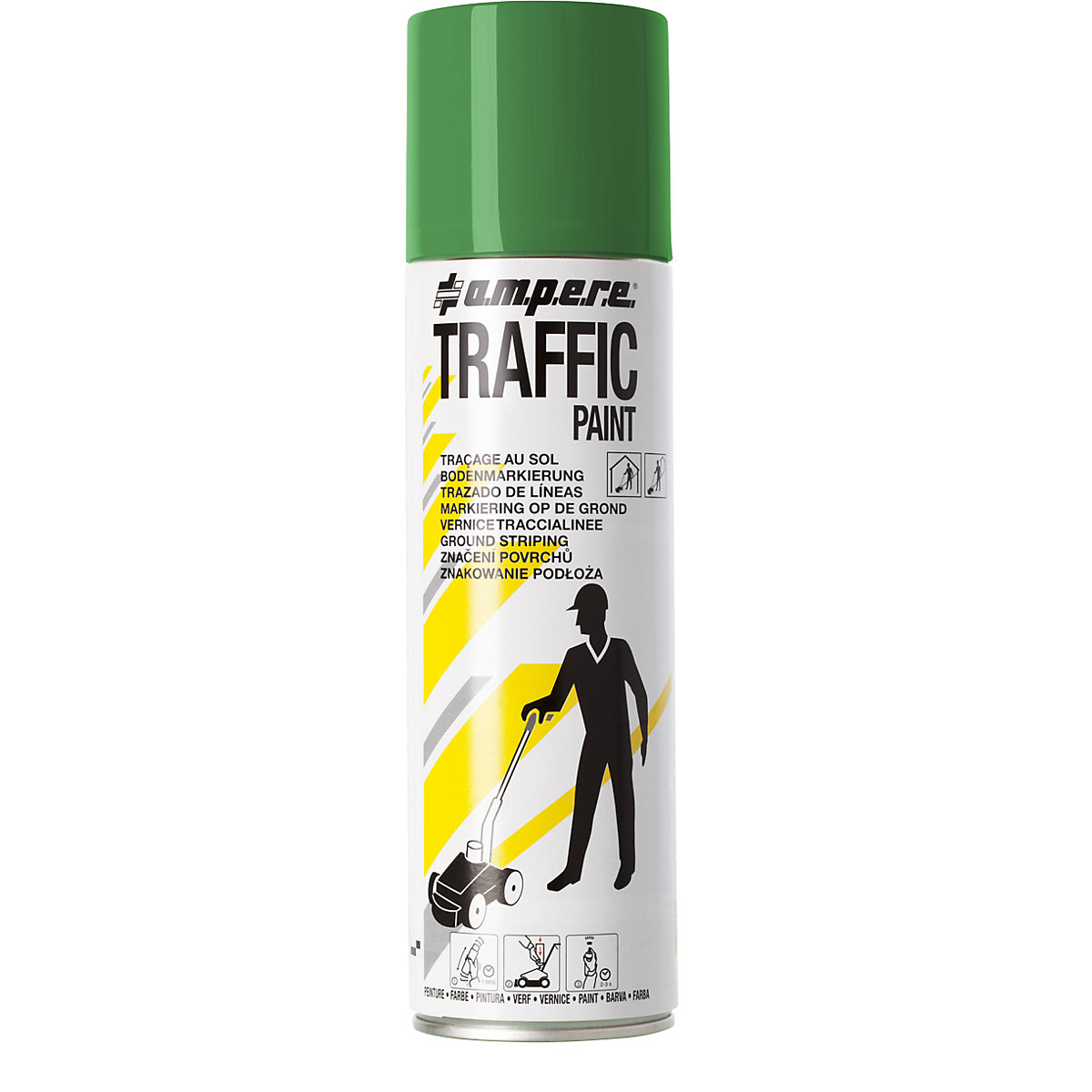 Peinture de marquage Traffic Paint® – Ampere, contenu 500 ml, lot de 12 aérosols, vert-9