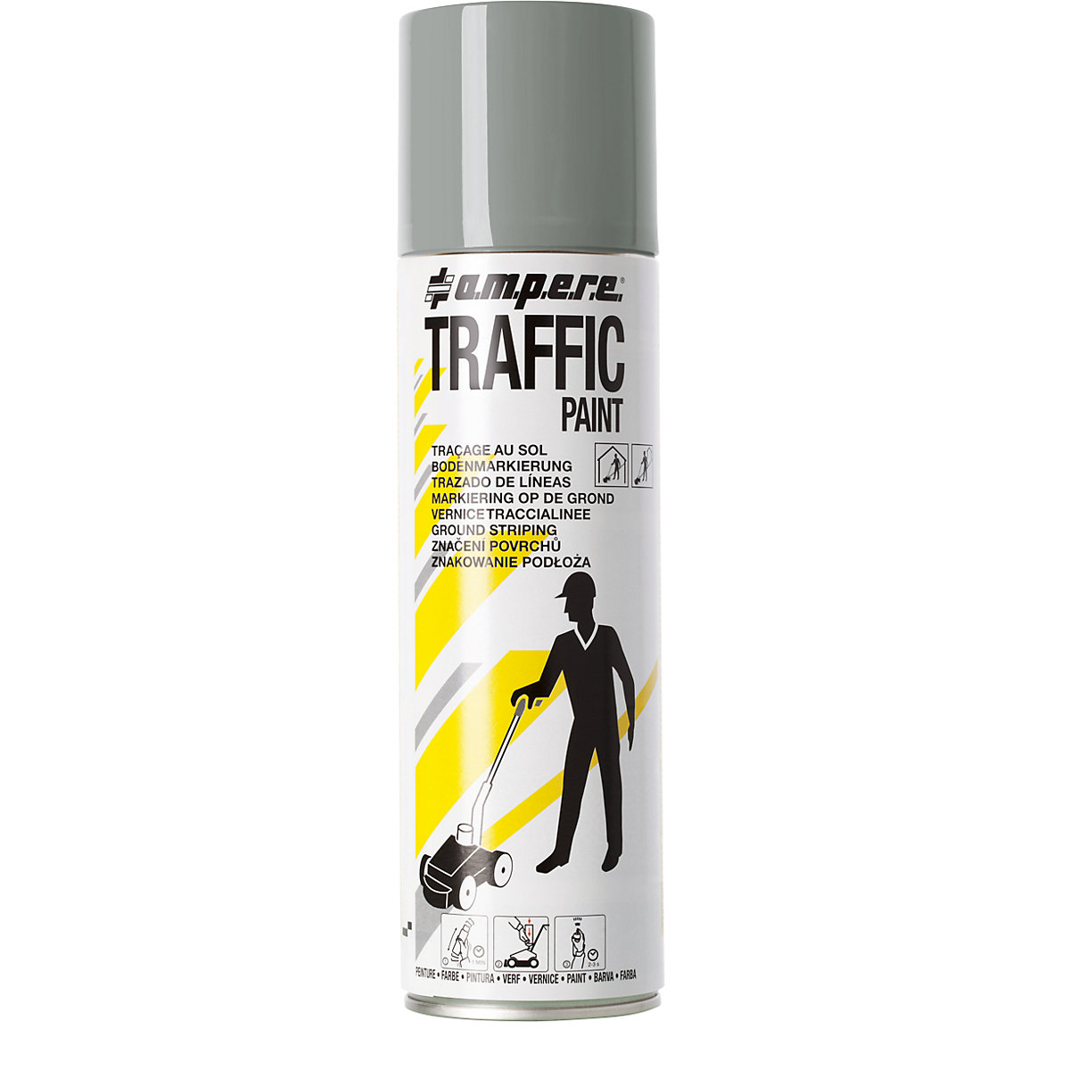 Peinture de marquage Traffic Paint® – Ampere, contenu 500 ml, lot de 12 aérosols, gris-7