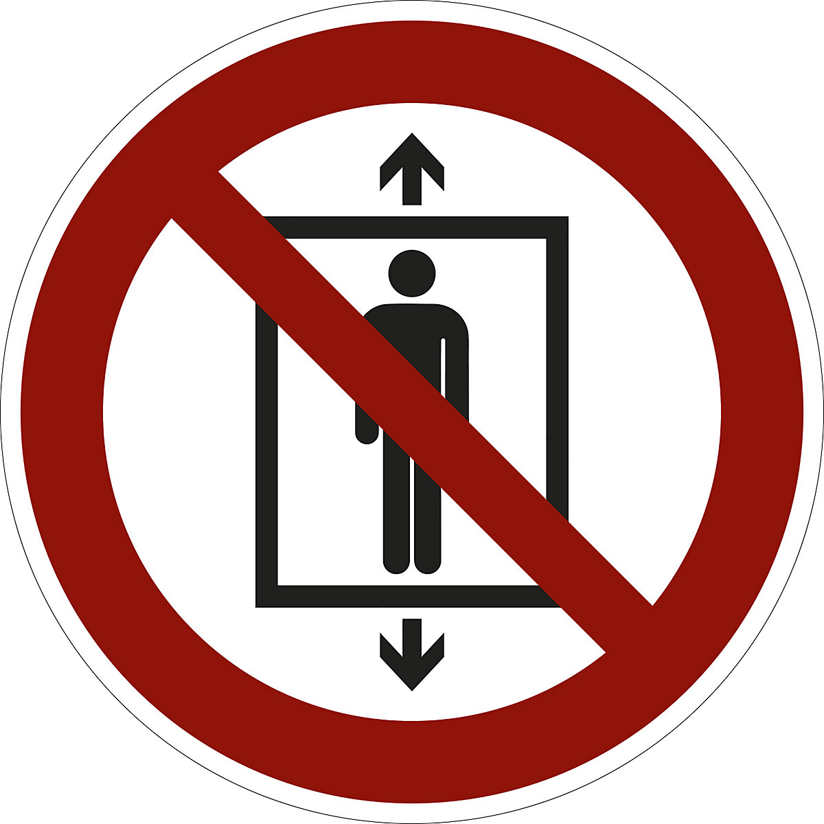 Oznaka za zabranu, ne upotrebljavati sredstvo za transport osoba, pak. 10 kom., folija, Ø 200 mm