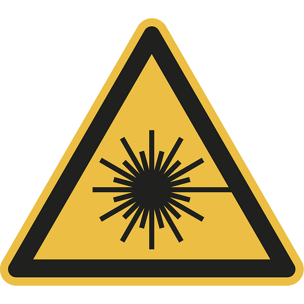 Oznaka za upozorenje, upozorenje na lasersku zraku, pak. 10 kom., folija, dužina kraka 100 mm