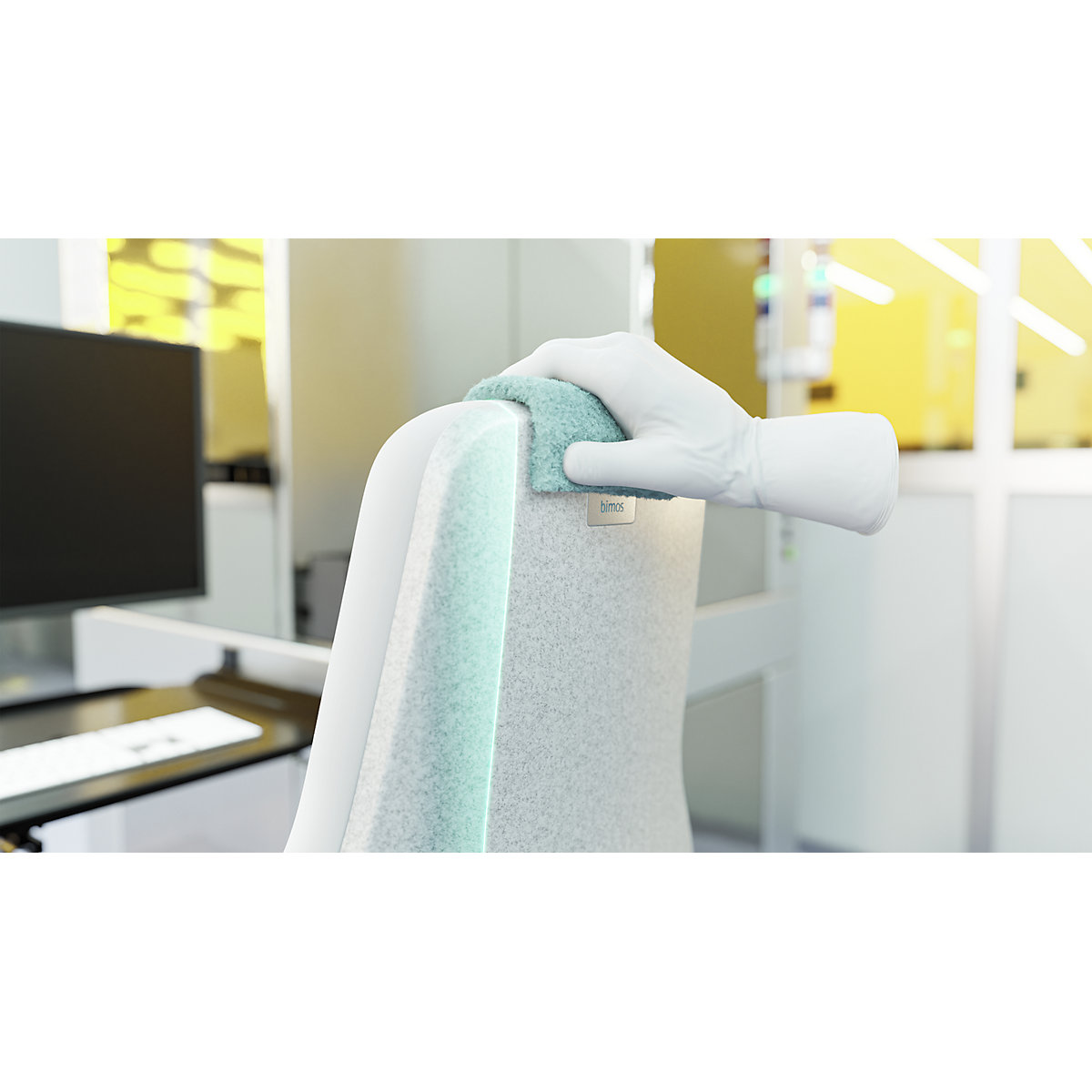Silla giratoria de trabajo TEXON para salas blancas – bimos (Imagen del producto 4)-3