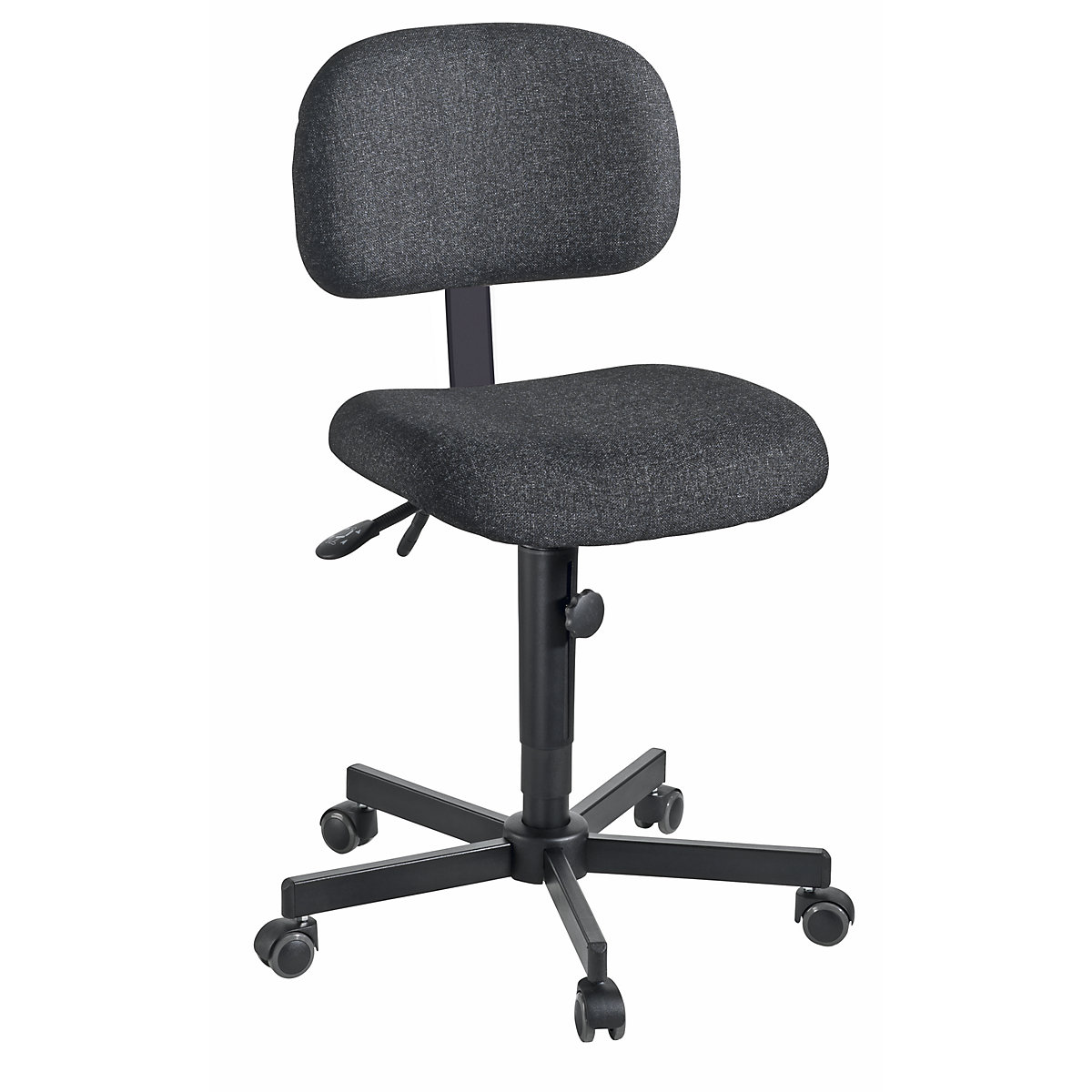 Silla giratoria de trabajo, ajuste de altura mediante chavetero – meychair, con ruedas, textil-4