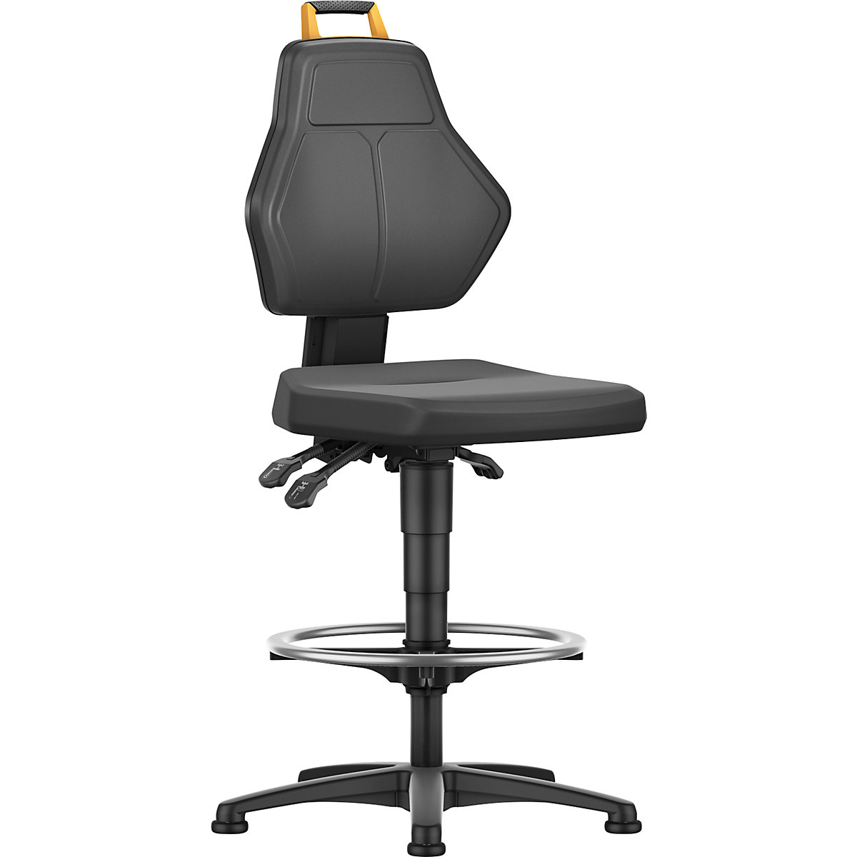 Silla giratoria de trabajo, negra &ndash; eurokraft pro