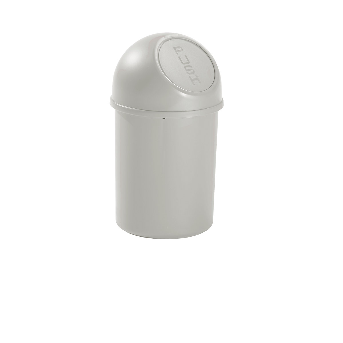Recipiente de lixo Push em plástico – helit, capacidade 6 l, embalagem de 6 unid., AxØ 375 x 216 mm, cinzento claro-4