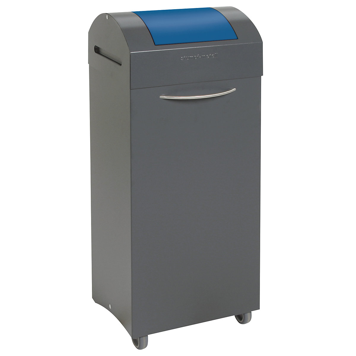 Coletor de materiais recicláveis, autoextintor, volume 75 l, LxAxP 380 x 940 x 320 mm, inserção em azul genciana-8