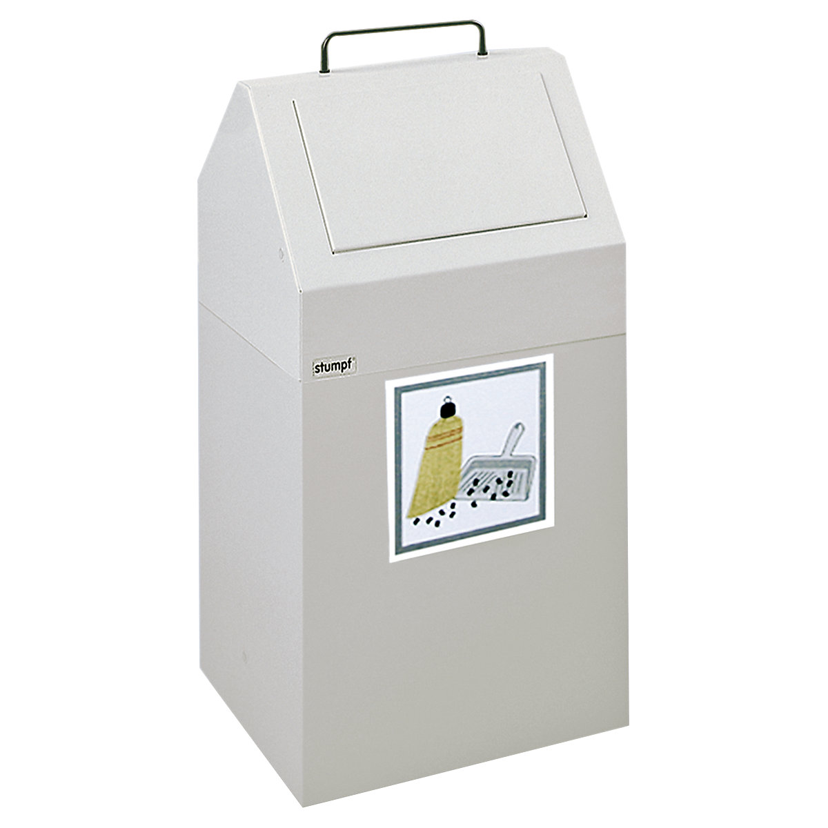 Coletor de materiais recicláveis com tampa de inserção