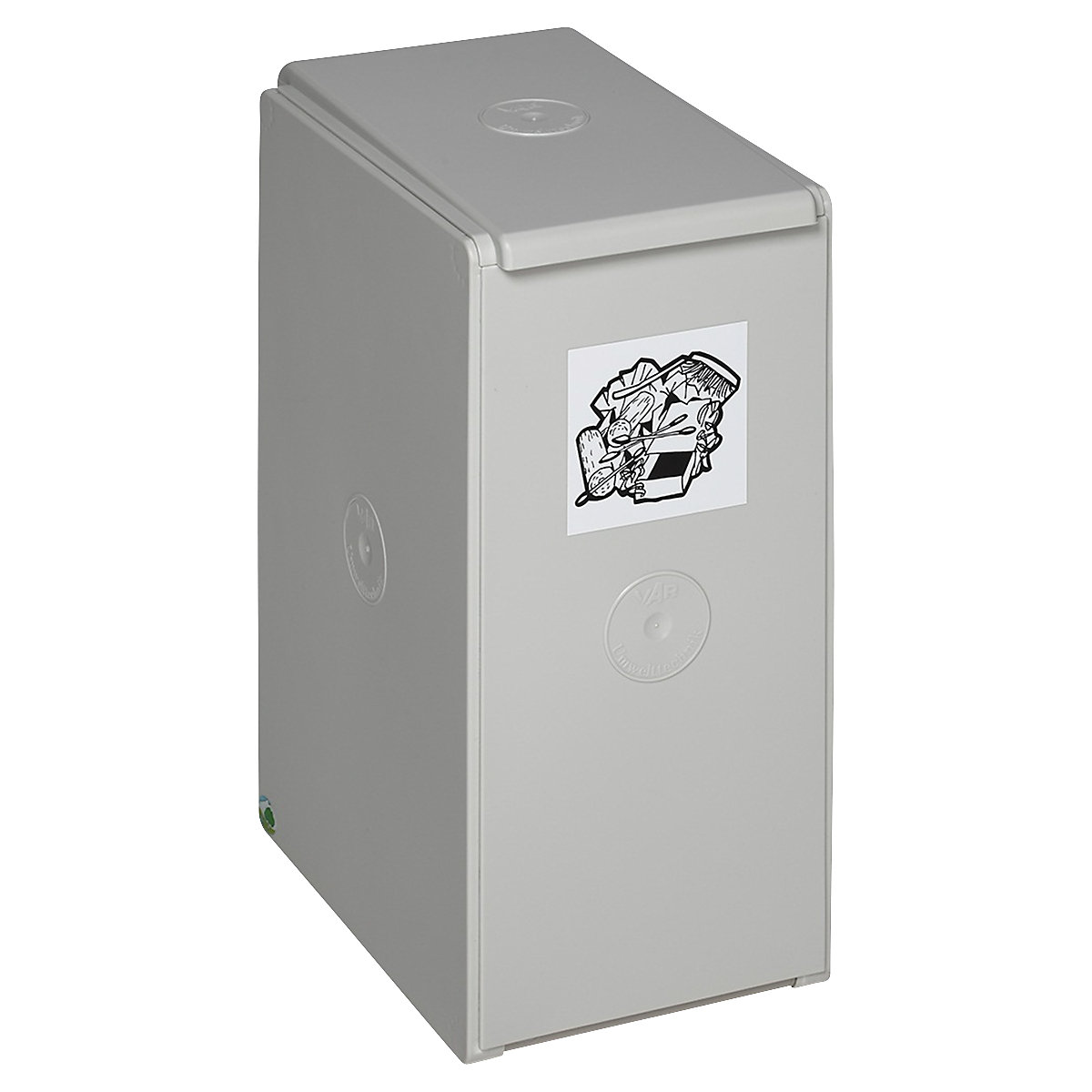 Coletor de materiais recicláveis em plástico – VAR, recipiente individual com capacidade de 40 l, cinzento claro-8