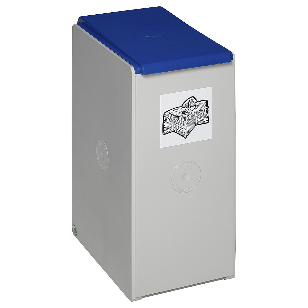 Coletor de materiais recicláveis em plástico – VAR, recipiente individual com capacidade de 40 l, azul-5