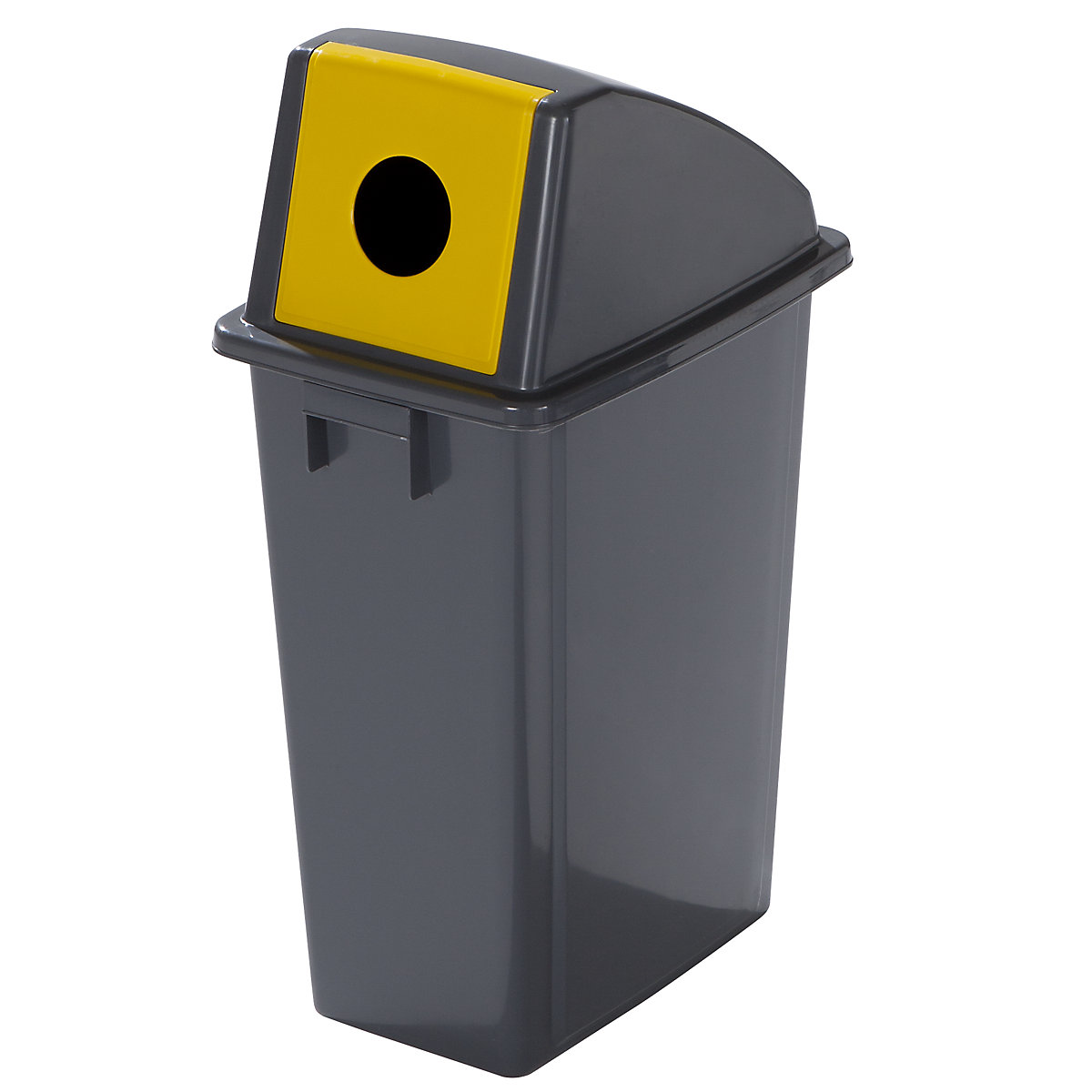 Coletor de materiais recicláveis robusto com tampa, volume 60 l, tampa alta, abertura de inserção-4