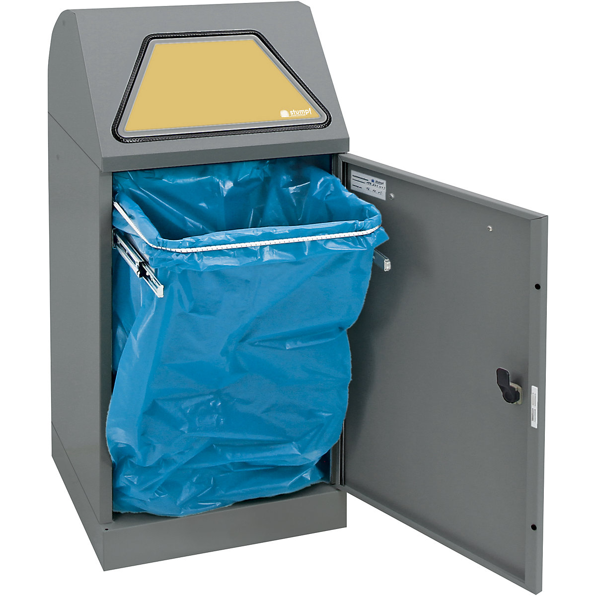 Coletor de materiais recicláveis, tampa de entrada manual (Imagem do produto 2)-1