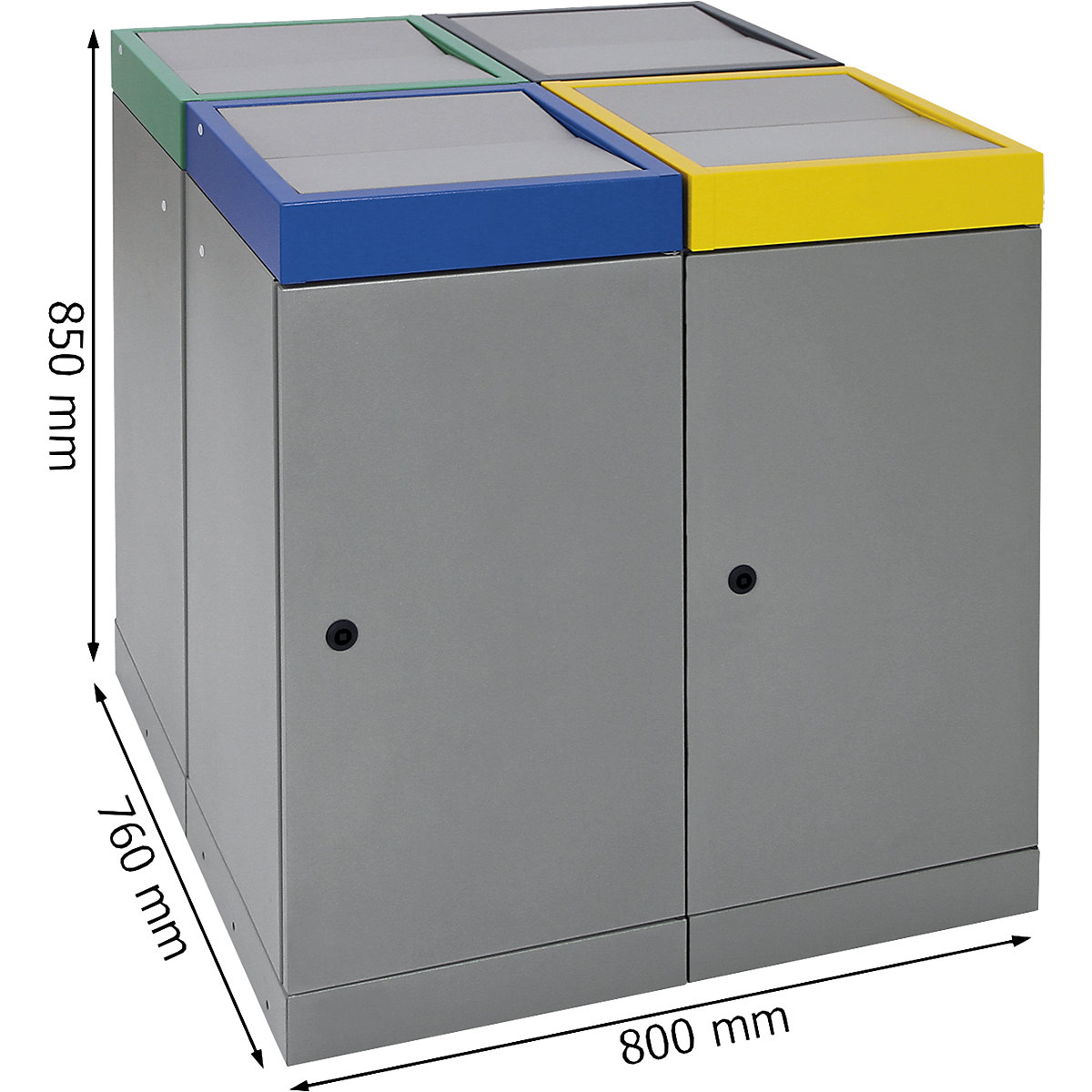 Sistema coletor de materiais recicláveis com porta de batente (Imagem do produto 3)-2