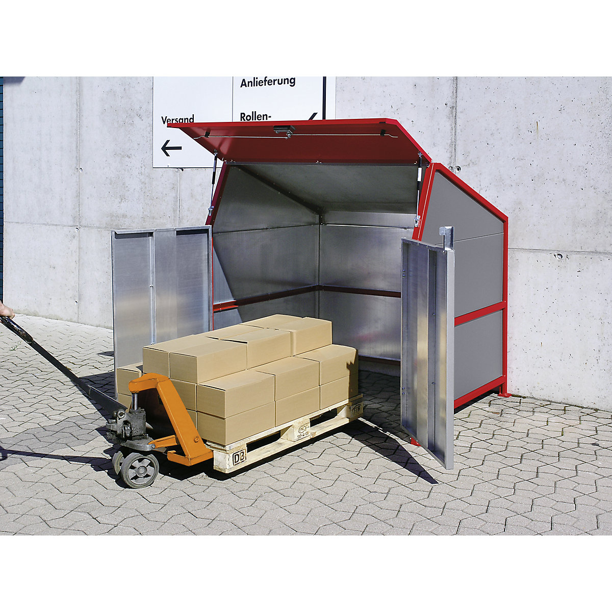 Abrigo para contentores do lixo – eurokraft pro (Imagem do produto 4)-3