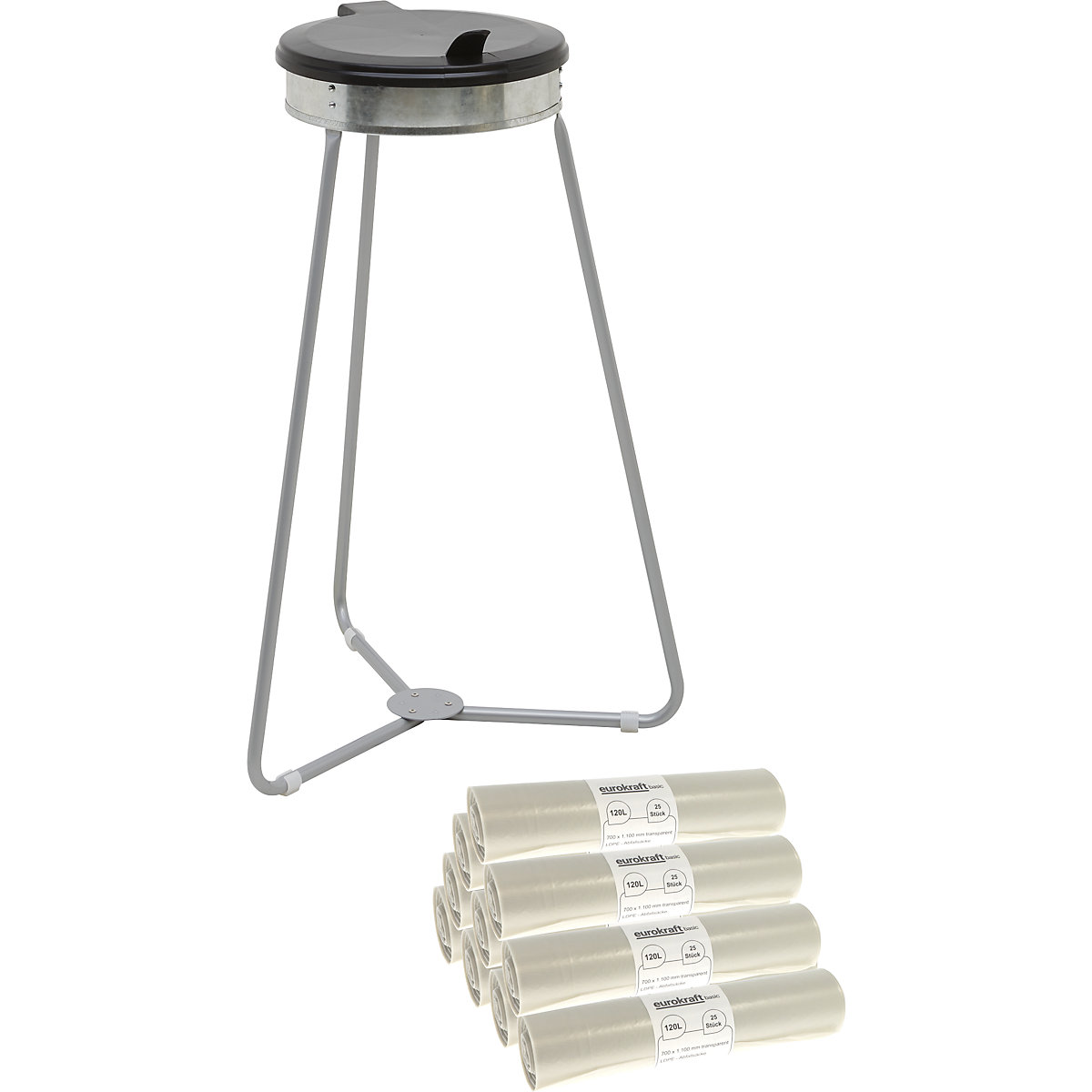 Suporte para sacos de lixo com sacos de lixo – eurokraft basic
