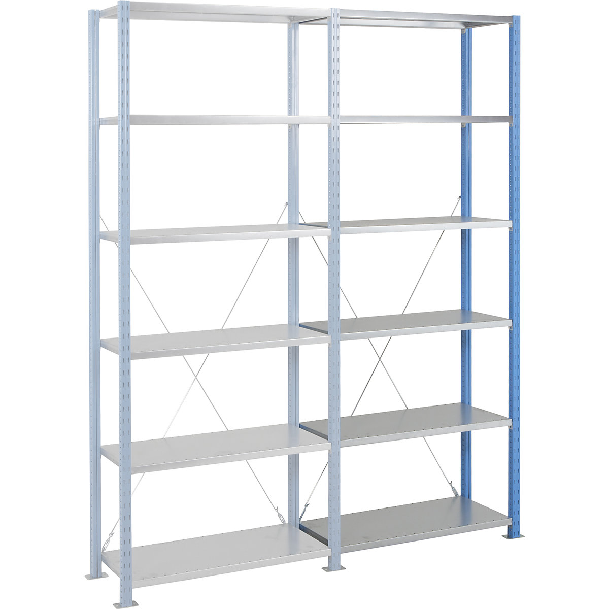 Estante de encaixar para cargas pesadas de montagem rápida, LxP da prateleira 1000 x 800 mm, carga por prateleira 270 kg, estante adicional, altura 2500 mm, 6 prateleiras-6