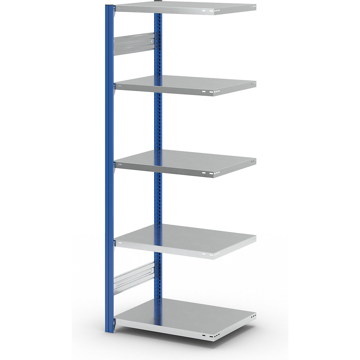 Estante de encaixe para armazém, armação de estante azul, prateleira galvanizada – eurokraft pro (Imagem do produto 13)-12