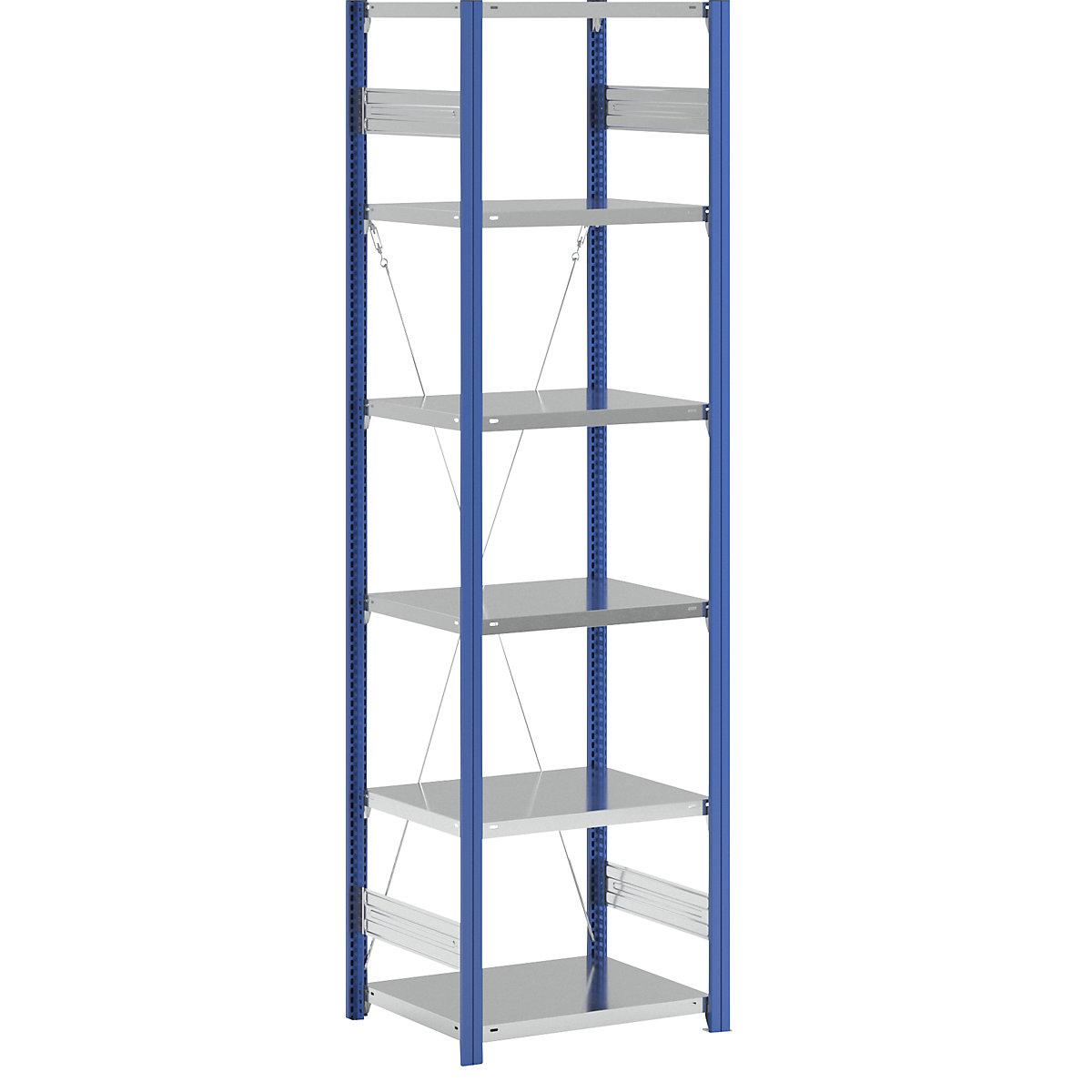 Estante de encaixe para armazém, armação de estante azul, prateleira galvanizada – eurokraft pro