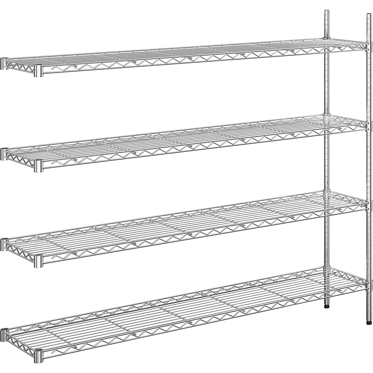 Estante gradeada em arame de aço, cromada