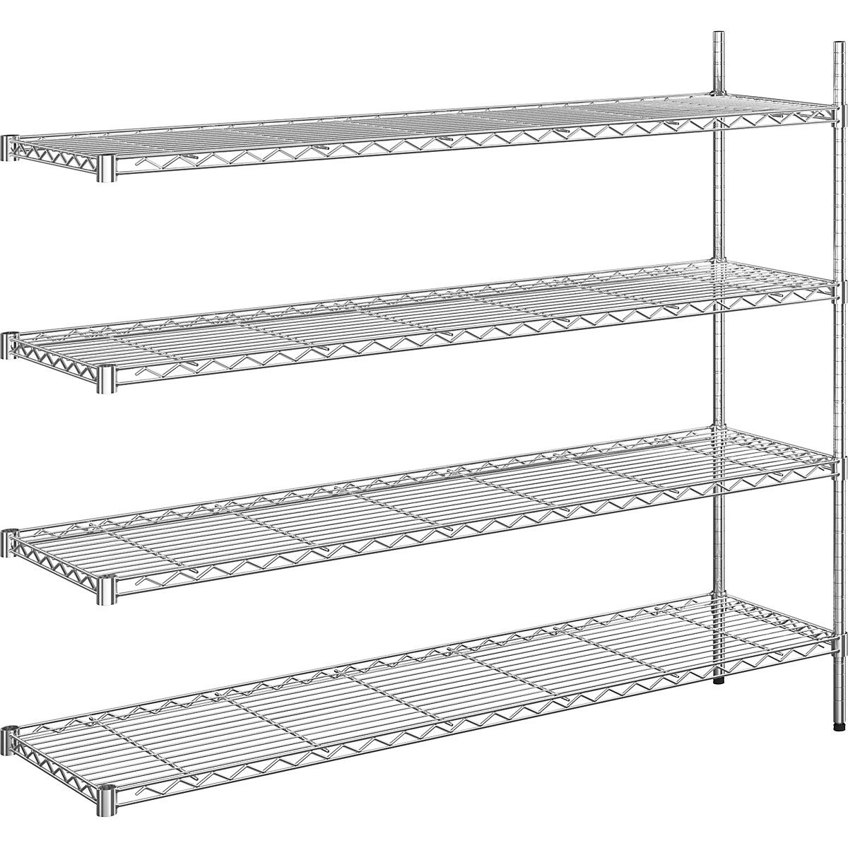 Estante gradeada em arame de aço, cromada