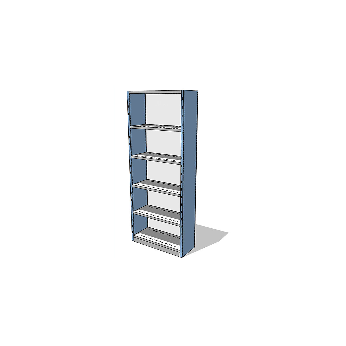 Sistema de estantes e armários com painéis laterais e traseiro, altura da estante 2500 mm, estante básica largura x profundidade 930 x 400 mm-4