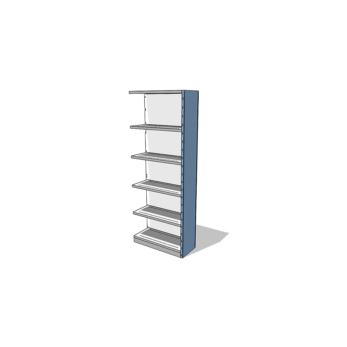 Sistema de estantes e armários com painéis laterais e traseiro, altura da estante 2500 mm, estante adicional largura x profundidade 930 x 400 mm-6