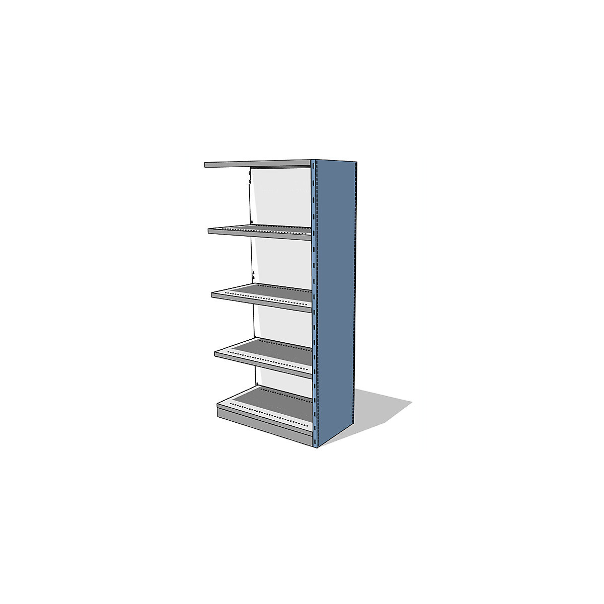 Sistema de estantes e armários com painéis laterais e traseiro, altura da estante 1960 mm, estante adicional largura x profundidade 930 x 500 mm-7
