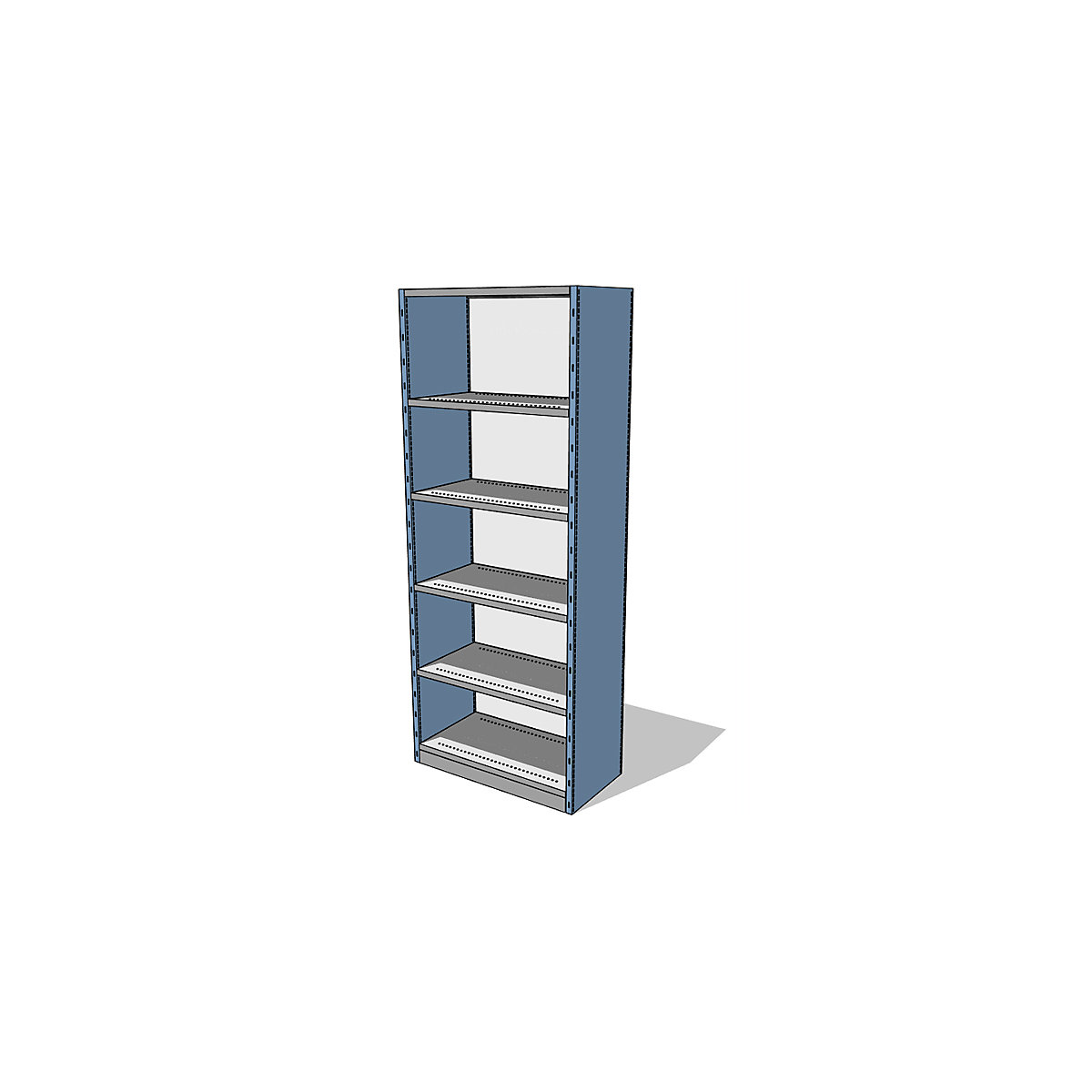 Sistema de estantes e armários com painéis laterais e traseiro, altura da estante 2500 mm, estante básica largura x profundidade 930 x 500 mm-5