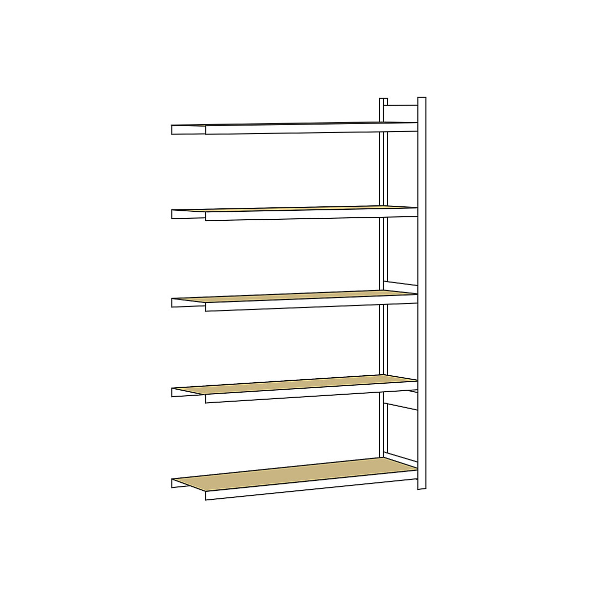 Estante larga, com placa de aglomerado, altura 3000 mm – SCHULTE, largura de 1500 mm, estante adicional, profundidade 600 mm-7