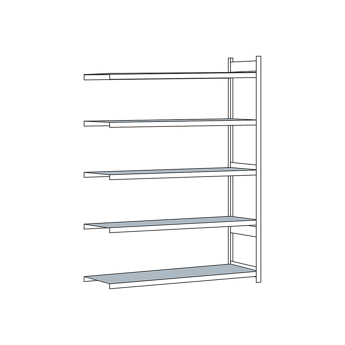 Estante larga, com prateleiras em aço, altura 3000 mm – SCHULTE, largura de 2500 mm, estante adicional, profundidade 800 mm-5