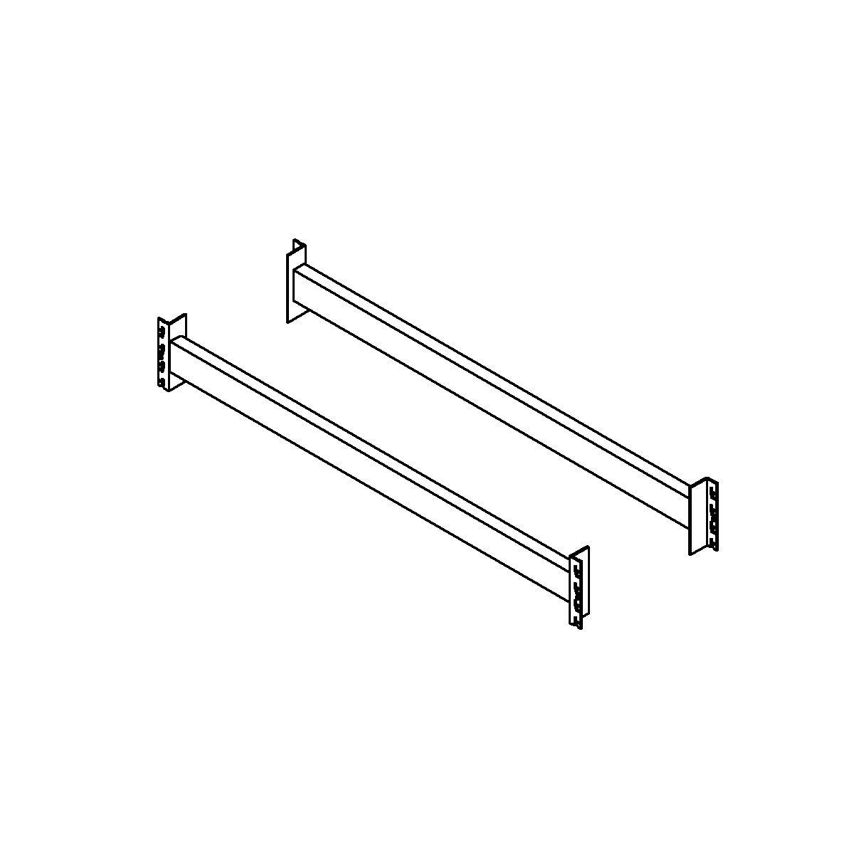 Travessas de apoio para estante de cargas pesadas, par – eurokraft pro
