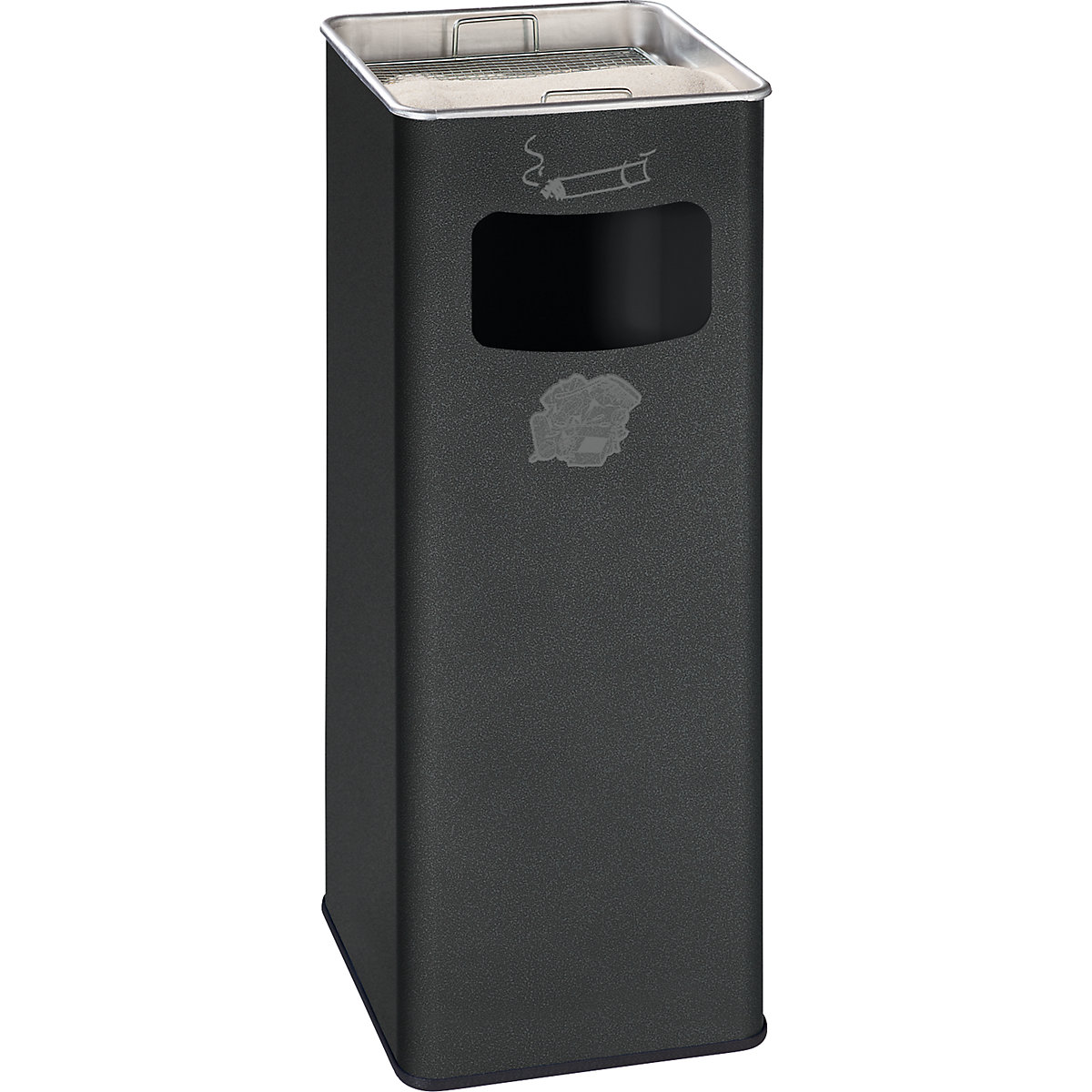 Cenicero combinado – VAR, capacidad 32 l, A x H x P 260 x 665 x 260 mm, acero, granito
