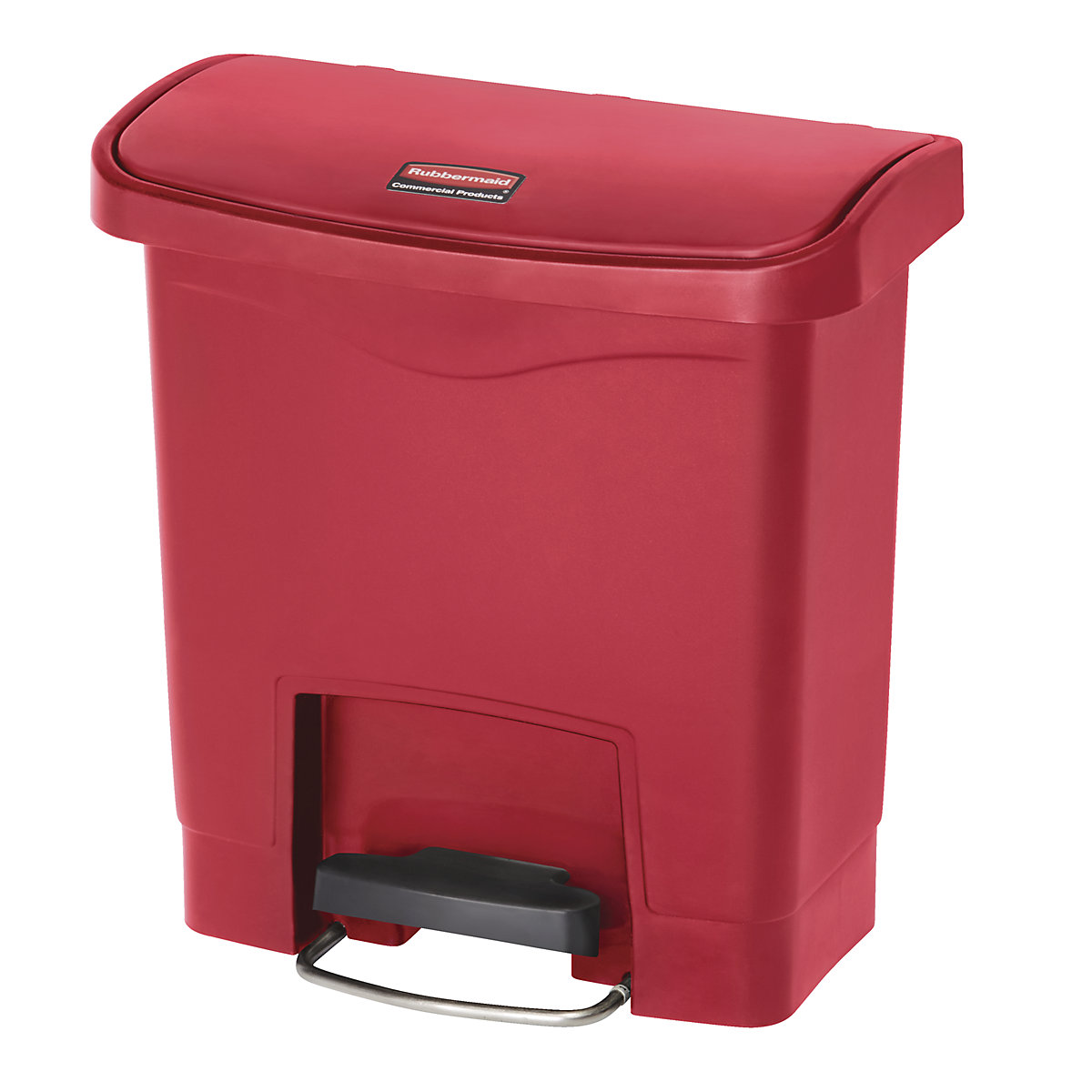 Colector de residuos con pedal SLIM JIM® – Rubbermaid, capacidad 15 l, A x H x P 230 x 399 x 377 mm, rojo-3