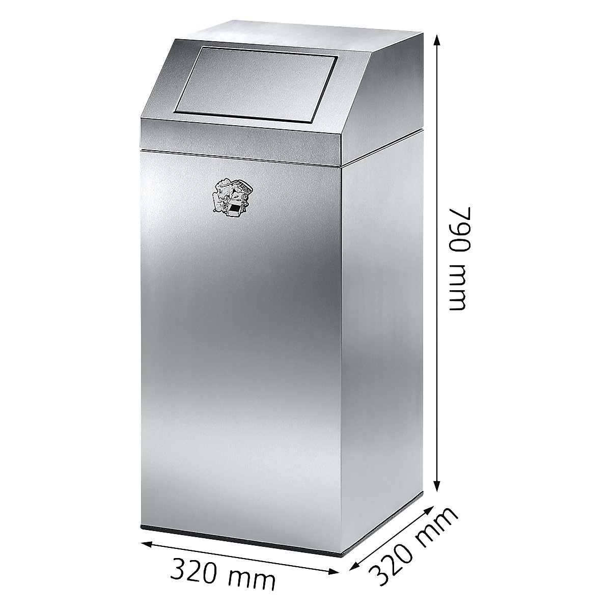 Colector de residuos de acero inoxidable, para interiores y exteriores – VAR (Imagen del producto 2)-1