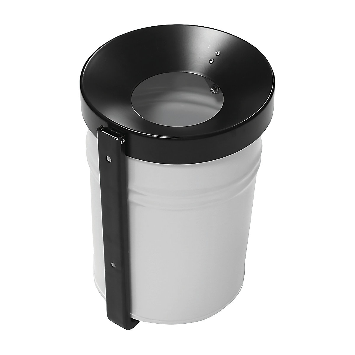 Recipiente mural para residuos, bajo llave, capacidad 24 l, H x Ø 370 x 295 mm, gris