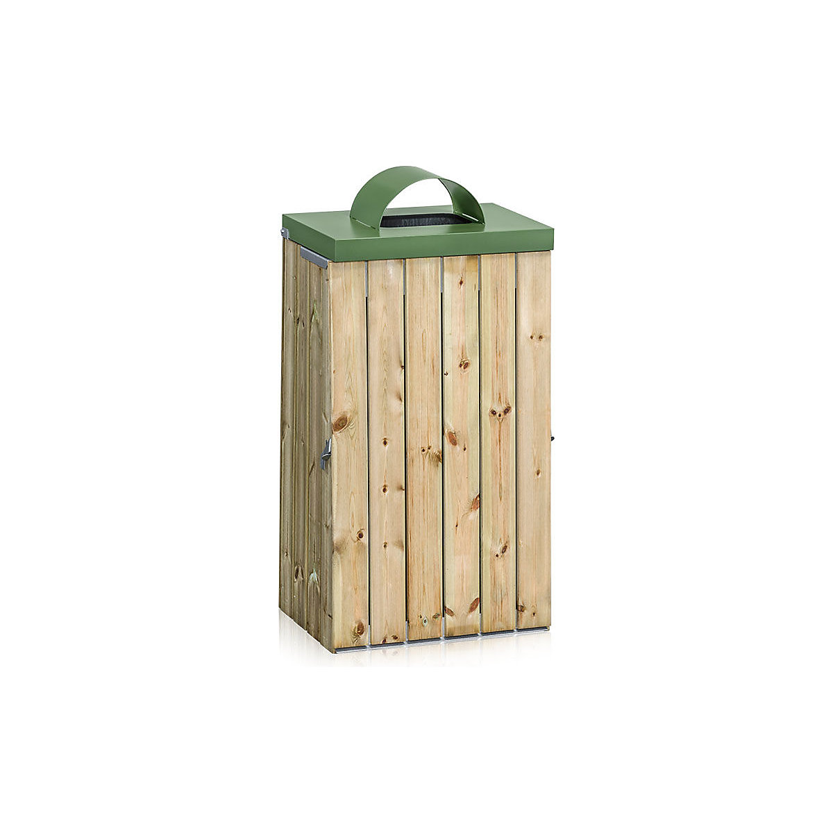 Colector de residuos para exteriores con revestimiento de madera