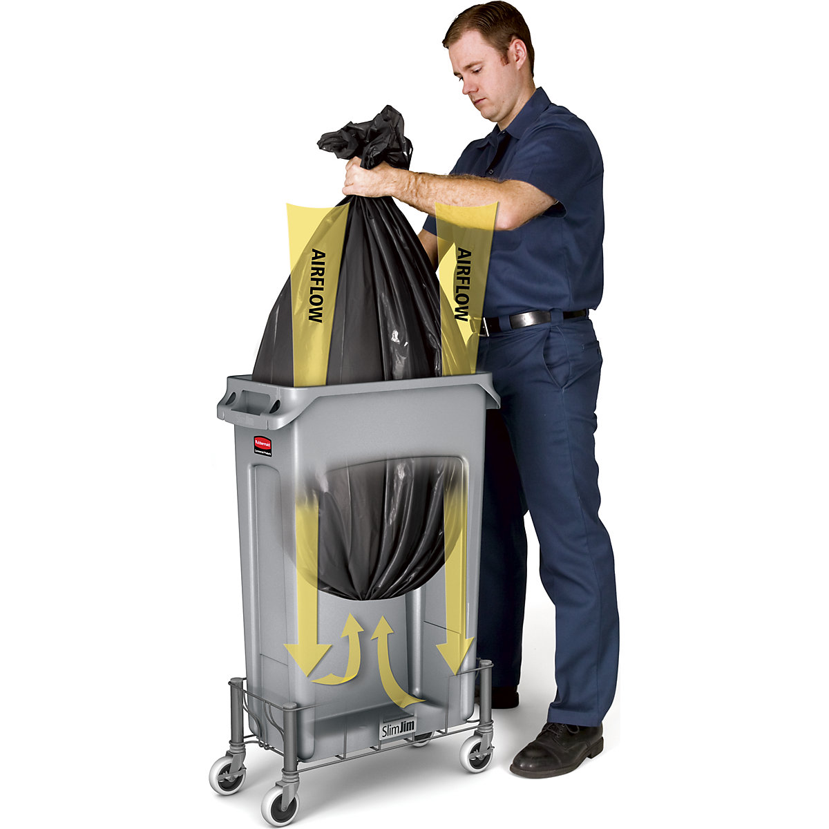 Recipiente para separar materiales / cubo de basura SLIM JIM® – Rubbermaid (Imagen del producto 6)-5