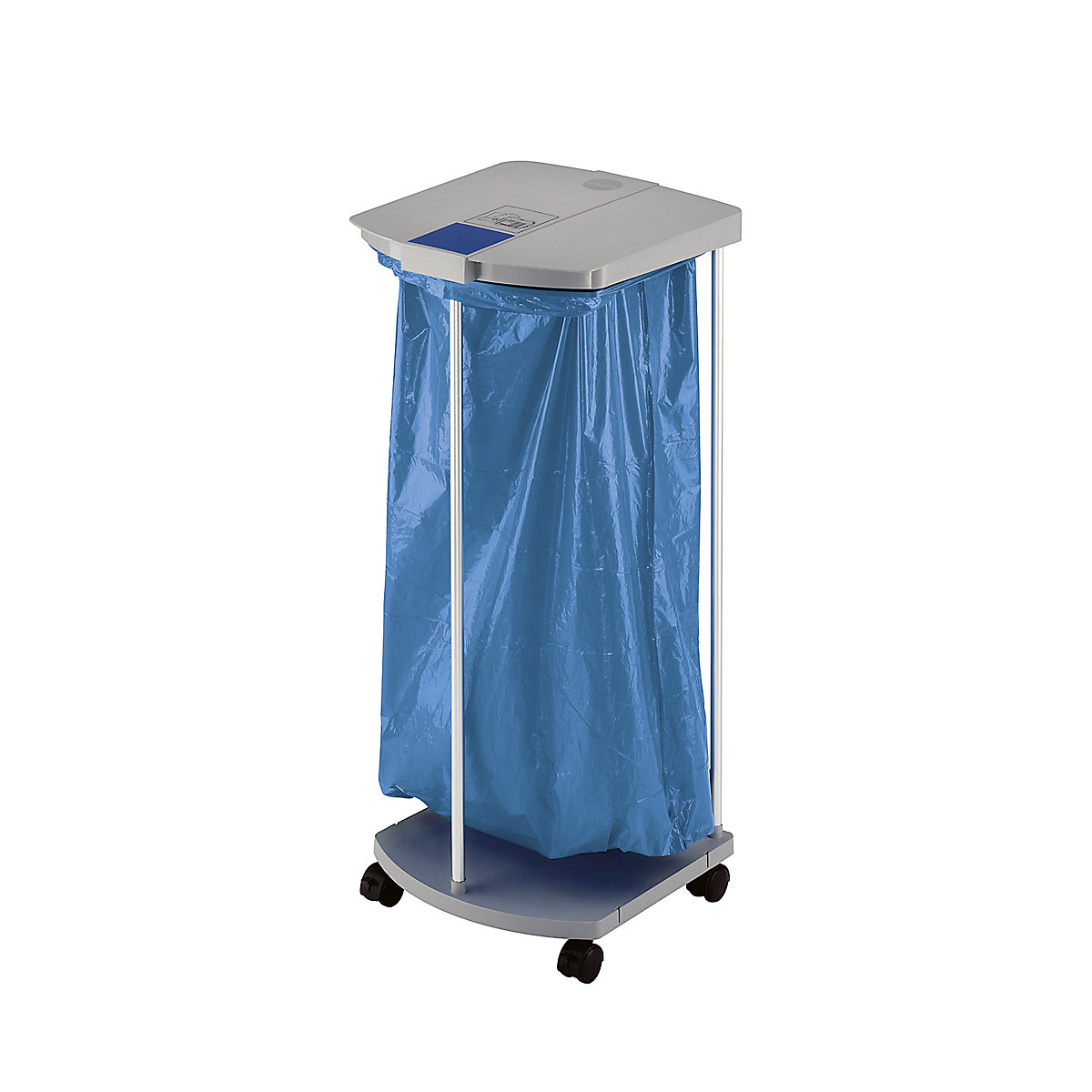 Soporte para bolsas de basura con 250 bolsas de basura azules – Hailo, ProfiLine MSS XXXL, 120 l, H x A x P 1000 x 430 x 450 mm, sobre ruedas-4