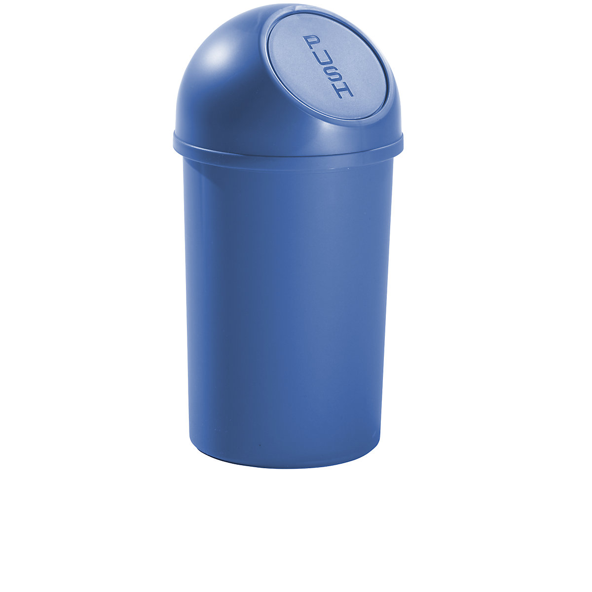 helit – Coș de gunoi cu capac basculant din plastic, volum 13 l, î. x Ø 490 x 252 mm, albastru, amb. 6 buc.