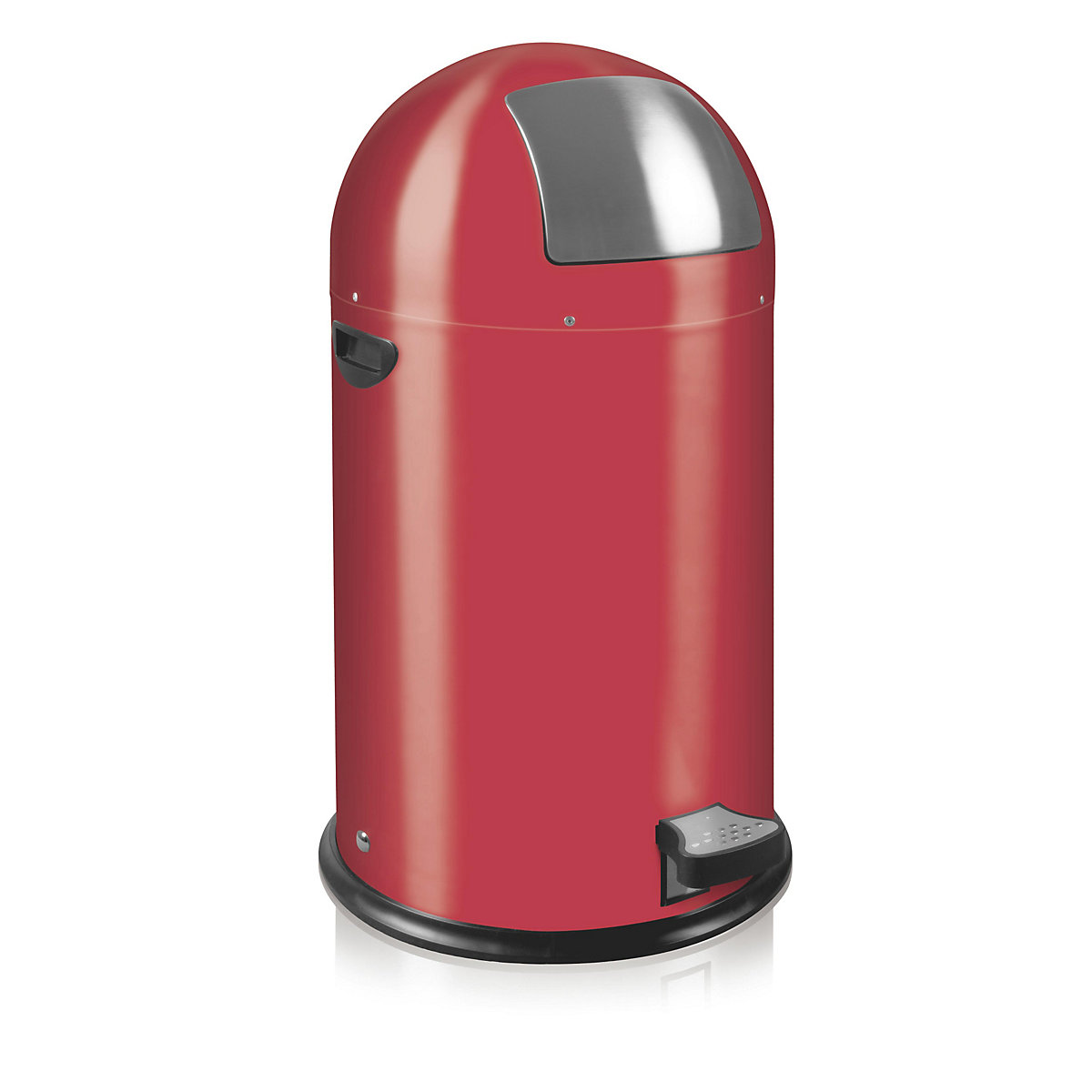 Coș de gunoi cu capac rabatabil și pedală, volum 33 l, î. x Ø 700 x 350 mm, roșu