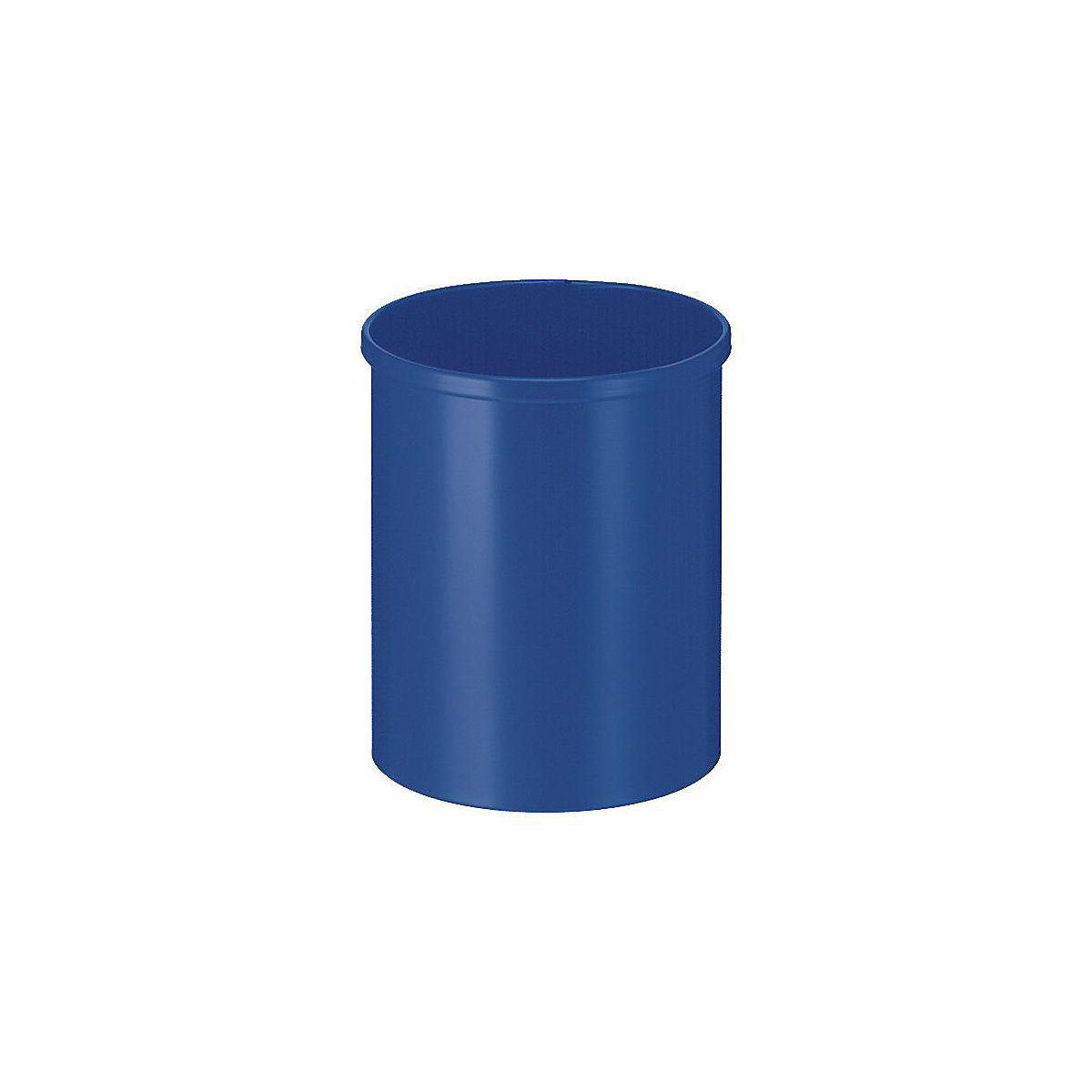 Coș de hârtii, metalic, rotund, volum 15 l, î. x Ø 309 x 255 mm, albastru, minimum 10 buc.