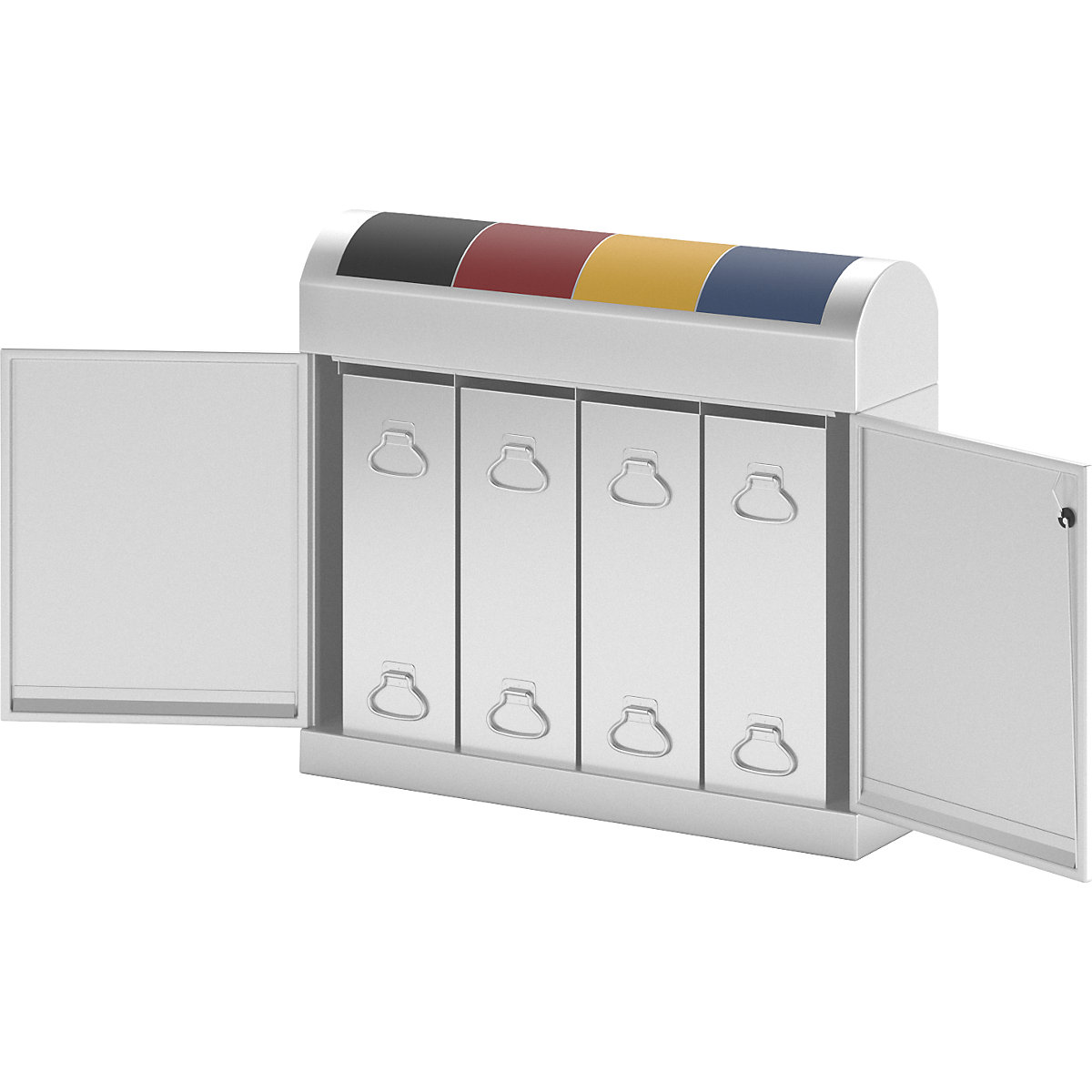 Dulap cu recipiente de colectare a deșeurilor reciclabile, compact (Imagine produs 4)-3
