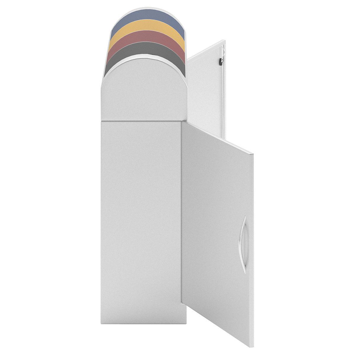 Dulap cu recipiente de colectare a deșeurilor reciclabile, compact (Imagine produs 6)-5