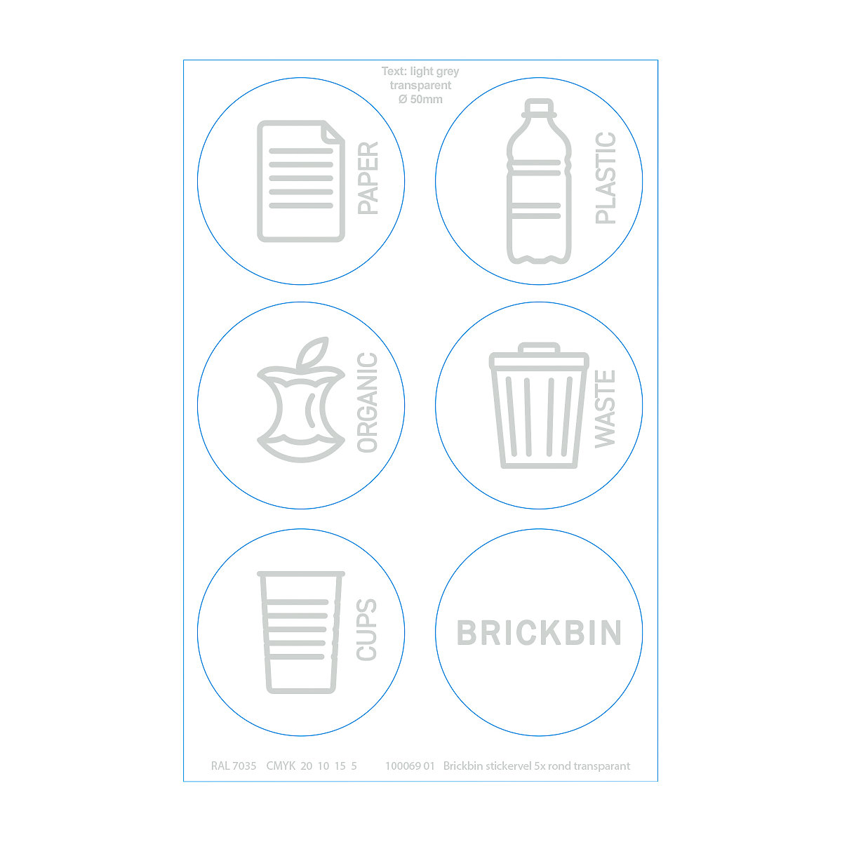 Recipient de colectare a materialelor reciclabile BrickBin, cu capac (Imagine produs 3)-2