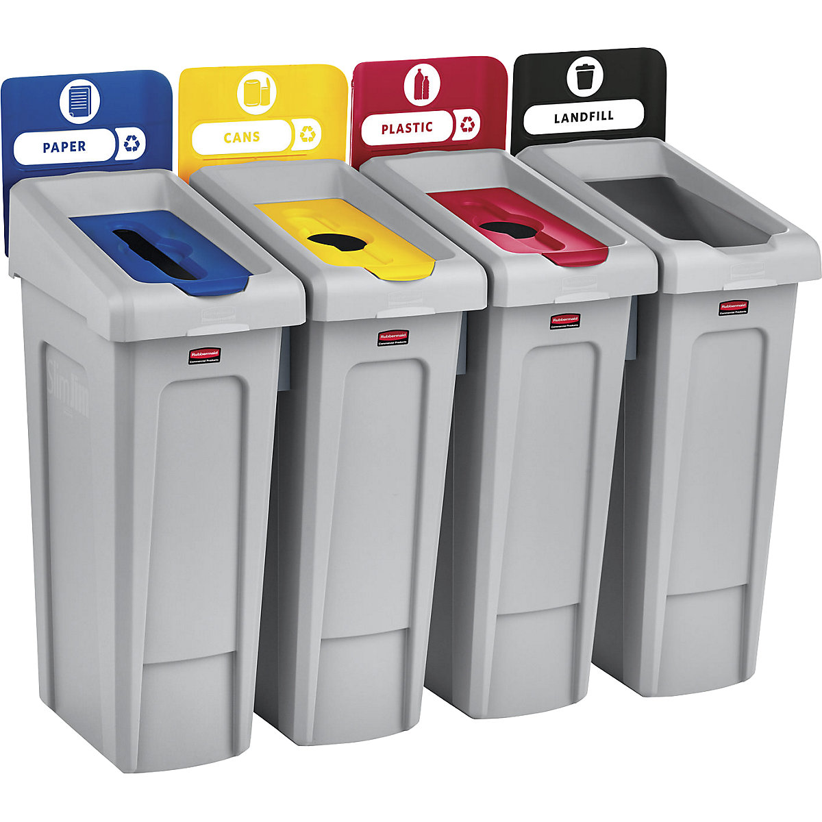 Stație de reciclare materiale reciclabile SLIM JIM® – Rubbermaid (Imagine produs 8)-7