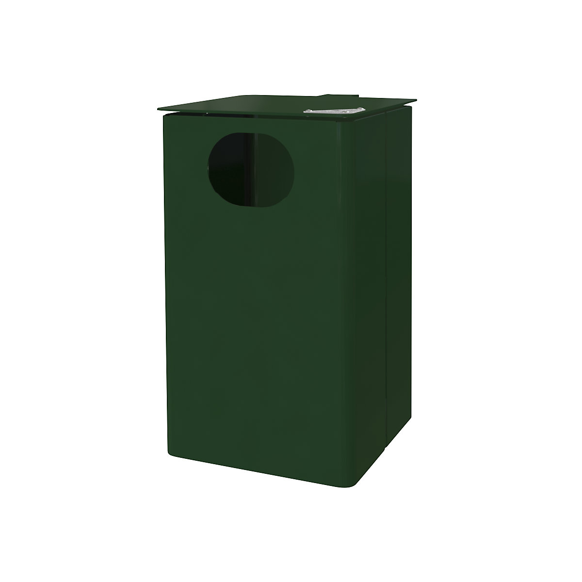 Coș de gunoi de exterior cu scrumieră, volum 35 l, î. x lăț. x ad. 537 x 325 x 388 mm, verde mușchi-5