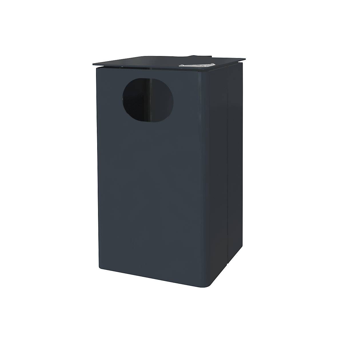 Coș de gunoi de exterior cu scrumieră, volum 35 l, î. x lăț. x ad. 537 x 325 x 388 mm, gri antracit-9