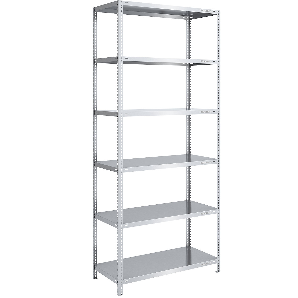 Raft înșurubat, construcție ușoară, zincat – eurokraft pro, înălțime raft 2500 mm, lățime bază 1000 mm, ad. 600 mm, raft de bază