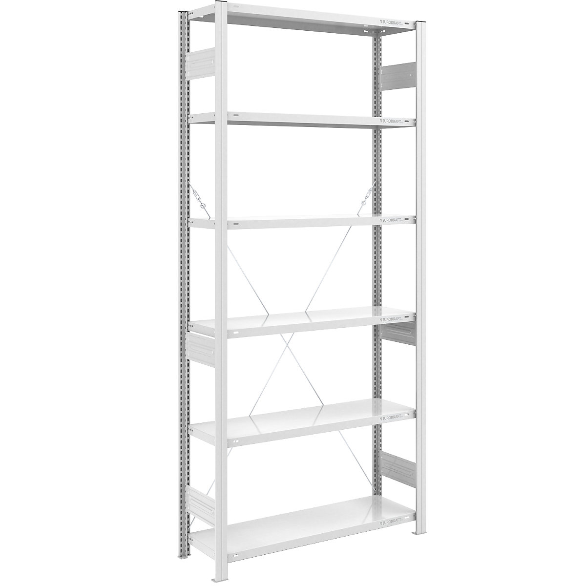 Raft cu inserare pentru depozit, RAL 7035, construcție cu greutate medie – eurokraft pro, înălțime raft 2500 mm, raft de bază, lăț. x ad. 1000 x 400 mm